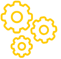 Icon drawing of small yellow gears